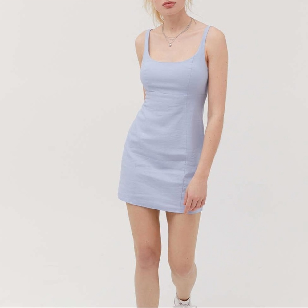 Super cute Urban Outfitters blue linen dress